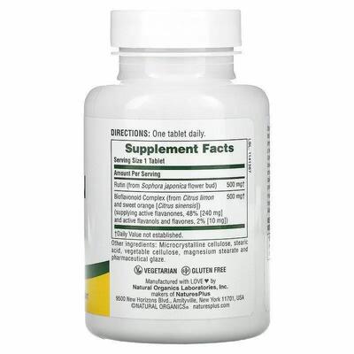 Рутин Nature's Plus Biorutin 1000 мг, 90 таблеток