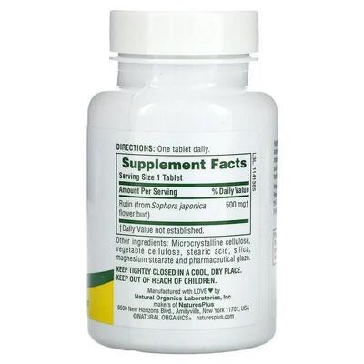 Рутин Nature's Plus Rutin 500 мг, 60 таблеток