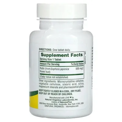 Рутин Nature's Plus Rutin 500 мг, 60 таблеток