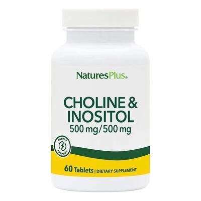 Холин и Инозитол Nature's Plus Choline & Inositol 500/500 мг, 60 таблеток