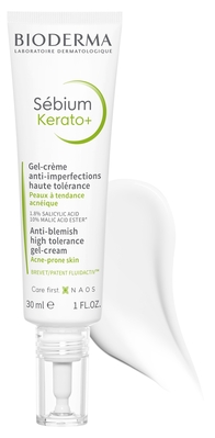 Крем-гель для лица Bioderma Sebium Kerato+ против акне и угревых высыпаний, 30 мл