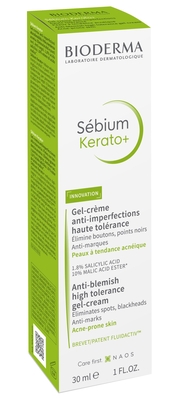 Крем-гель для лица Bioderma Sebium Kerato+ против акне и угревых высыпаний, 30 мл