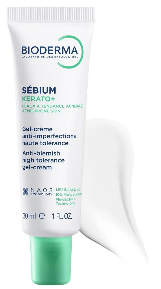 Гель-крем для обличчя Bioderma Sebium Kerato+ проти акне та вугрових висипів, 30 мл
