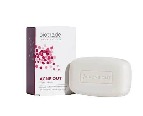Мило-догляд Biotrade Acne Out для глибокого очищення шкіри з вугровим висипом, 100 г