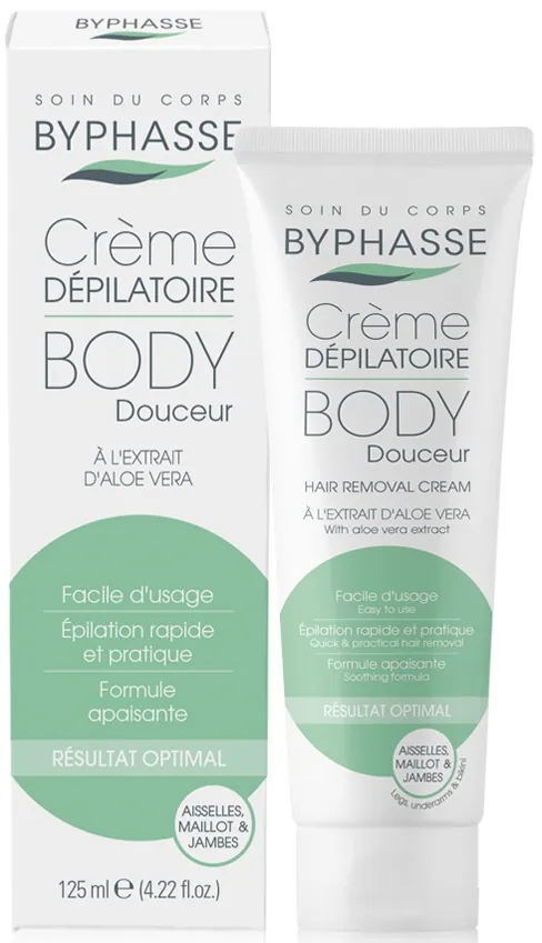 Крем для депіляції Byphasse Hair Removal з екстрактом алое вера, 125 мл