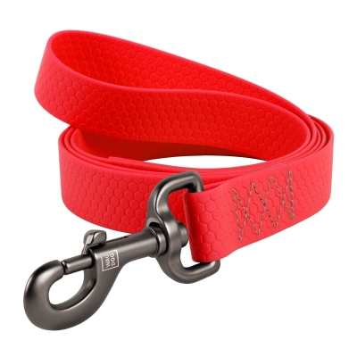 Повідець Collar WAUDOG Waterproof водостійкий, ширина 20 мм довжина 122 см, червоний