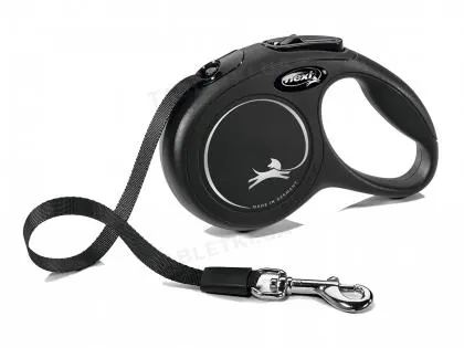 Повідець-рулетка Trixie 11821 Flexi New Classic Compact, чорна (стрічка) XS 3 м, до 12 кг