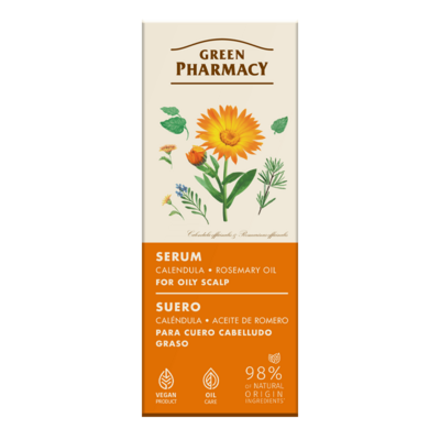 Сыворотка для волос Green Pharmacy Календула и розмариновое масло для жирной кожи головы, 100 мл