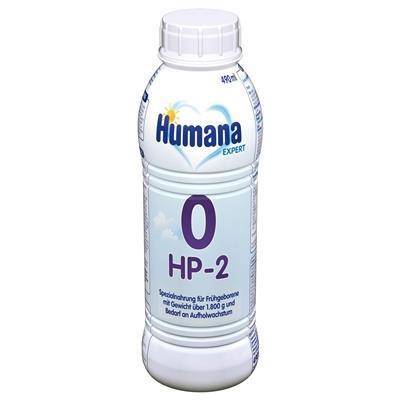 Смесь жидкая молочная Humana 0-HP-2 Эксперт гипоаллергенная для недоношенных детей и детей с низким весом (от 1800 г) с рождения, 490 мл
