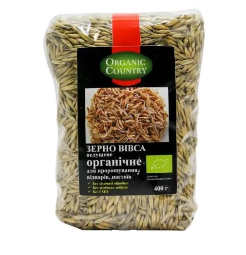 Зерно вівса Organic Country неочищене органічне, 400 г