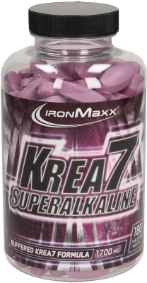 Креатин IronMaxx Krea7 Superalkaline, банка 180 таблеток