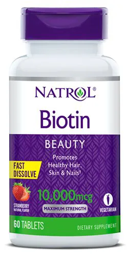 Біотин Natrol Biotin 10000 мкг Straw, 60 таблеток