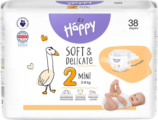 Підгузки Bella Baby Happy Mini,розмір 2, 3-6 кг, 38 шт