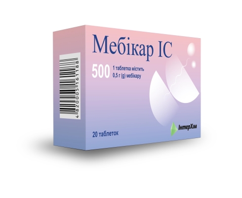 Мебикар IC таблетки по 0.5 г №20 (10х2)