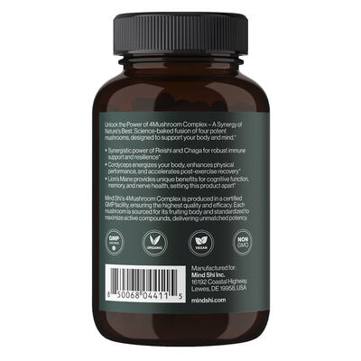 Комплекс 4 грибов Mind Shi 4 Mushroom Complex 1000 мг капсулы №60