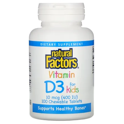 Вітамін D3 для дітей Natural Factors Vitamin D3 for Kids таблетки №100