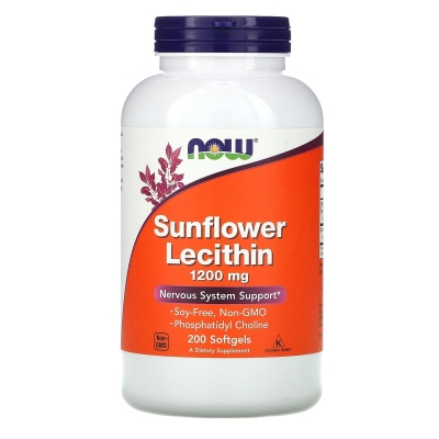 Лецитин подсолнечный NOW Sunflower Lecithin 1200 мг капсулы №200