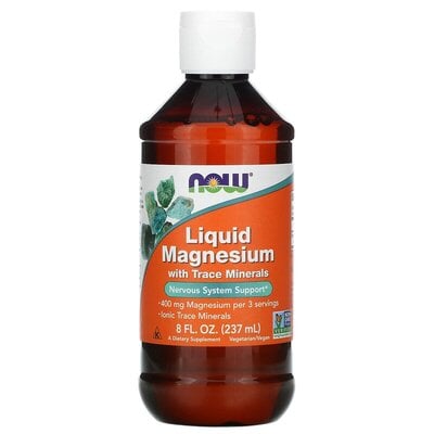 Магній рідкий NOW Liquid Magnesium with trace minerals з мікроелементами, 237 мл
