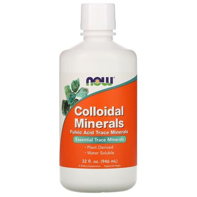 Мінерали колоїдні NOW Colloidal Minerals з малиною, 946 мл