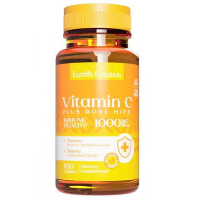 Витамин С с шиповником Earth's Creation Vitamin C with Rose Hips таблетки по 1000 мг №100