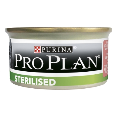 Корм вологий для стерилізованих кішок Purina Pro Plan Sterilised Salmon & Tuna шматочки в паштеті з лососем та тунцем, 85 г