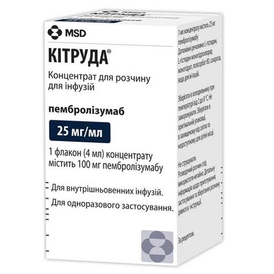 Китруда концентрат для р-ра д/инф. 25 мг/мл по 4 мл №1 во флак.