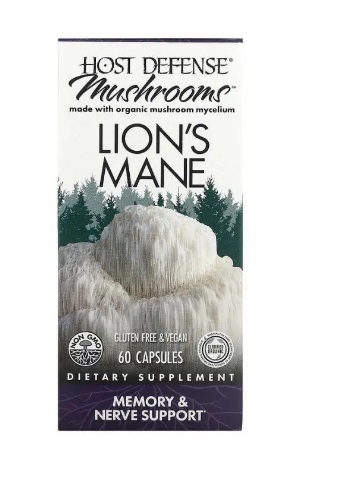 Гриб Ежовик гребенчатый (Львиная Грива) Host Defense Lion's Mane, Fungi Perfecti, 60 капсул