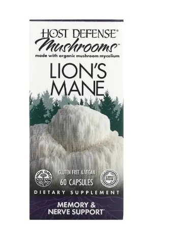 Гриб їжовик гребінчастий (Левова Грива) Host Defense Lion's Mane, Fungi Perfecti, 60 капсул
