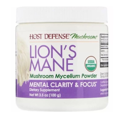 Гриб Ежовик гребенчатый (Львиная Грива) Host Defense Lion's Mane, Fungi Perfecti, порошок 100 г