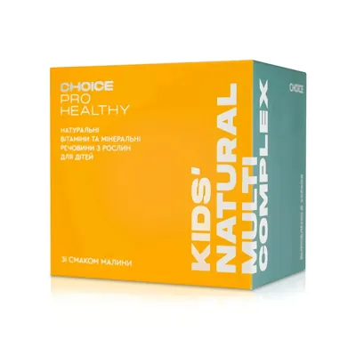 Вітаміни та мінерали для дітей Choice Pro Healthy Natural Kids натуральні зі смаком малини, 30 саше по 2 г