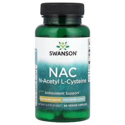 N-Ацетил-L-Цистеїн Swanson NAC N-Acetyl Cysteine 600 мг, 60 капсул