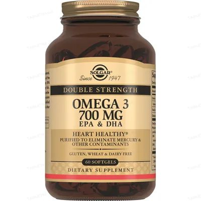 Омега-3 Solgar Double Strength Omega-3 700 мг м'які капсули №60