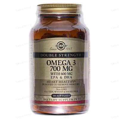 Омега-3 Solgar Double Strength Omega-3 700 мг м'які капсули №60