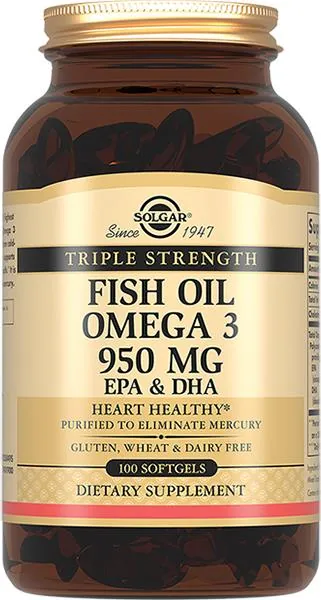 Омега-3 Solgar Triple Strength Omega-3 950 мг м'які капсули №100