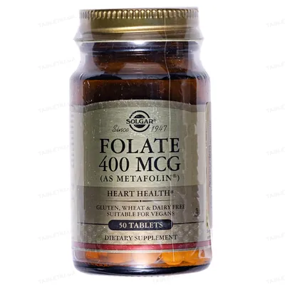 Фолат Solgar Folate 400 мкг (Metafolin) таблетки №50