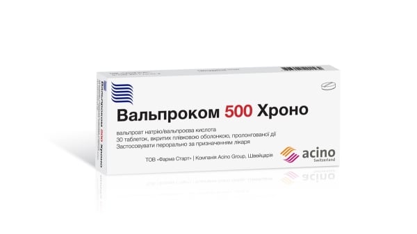 Вальпроком 500 хроно таблетки, п/плен. обол., прол./д. №30 (10х3)