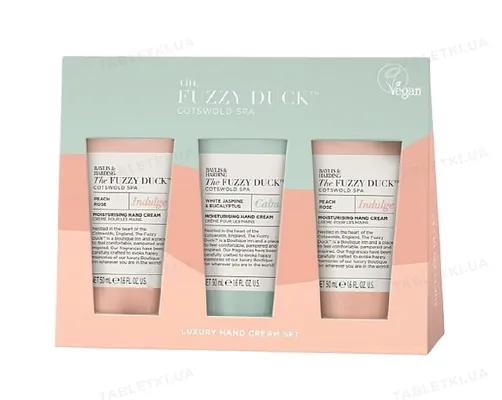 Набір кремів для рук Baylis & Harding The Fuzzy Duck Жасмин, евкаліпт і персикова троянда, 3 шт х 50 мл