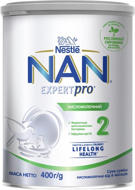 Смесь сухая молочная NAN Кисломолочный 2 Expertpro, для детей с 6 месяцев, 400 г