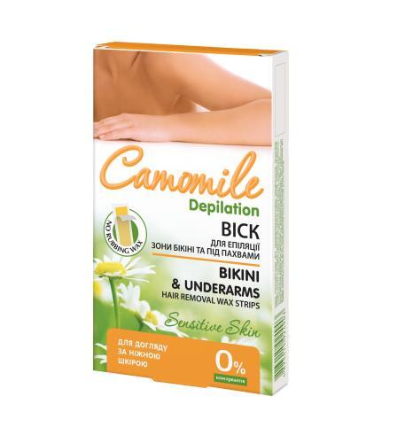 Віск Camomile Depilation для депіляції зони бікіні та пахв, 12 шт