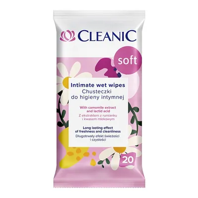 Серветки вологі Cleanic Soft для інтимної гігієни, 20 шт