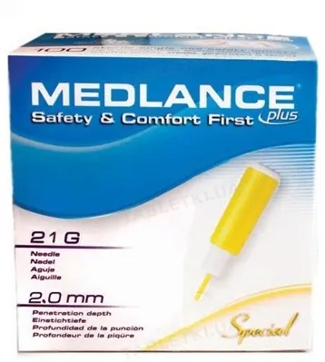 Ланцети Medlance Plus Special глибина проколу 2,0 мм, стерильні G21, 200 штук