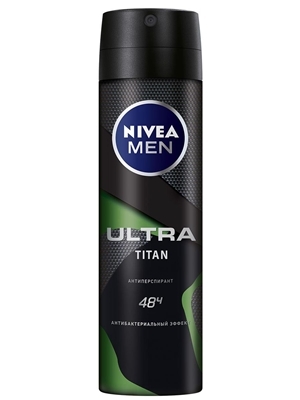 Дезодорант-антиперспирант спрей Nivea Men Ultra Titan 48h с антибактериальным эффектом, 150 мл