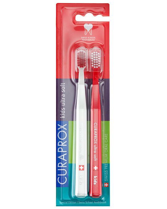 Набор зубных щеток детских Curaprox Kids Ultrasoft с 5 до 14 лет, 2 штуки