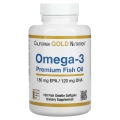 Жирні кислоти California Gold Nutrition Омега-3 риб'ячий жир, 100 рибно-желатинових капсул