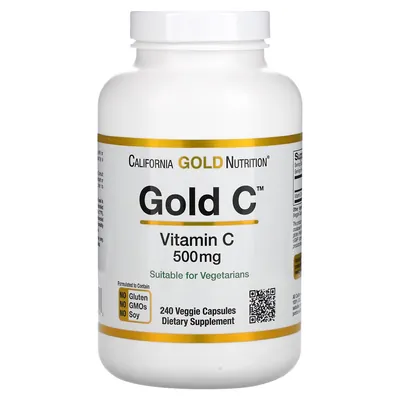 Вітамін С California Gold Nutrition Gold C Vitamin C 500 мг вег. капсули №240