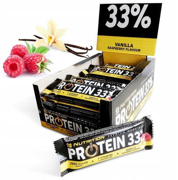 Батончик GO ON Nutrition Protein Bar 33% Vanilla-Raspberry, 25 штук по 50 г