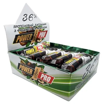 Батончик протеїновий Power Pro 36% горіх, 20 штук по 60 г