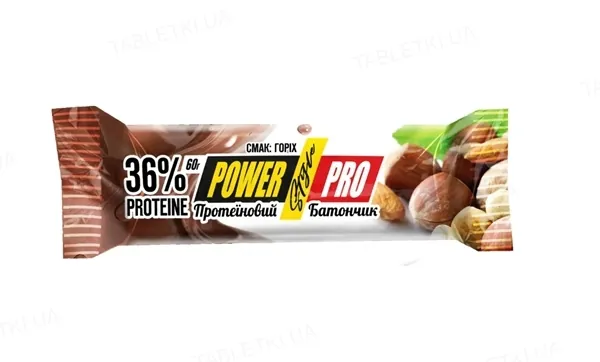 Батончик протеїновий Power Pro 36% горіх, 20 штук по 60 г