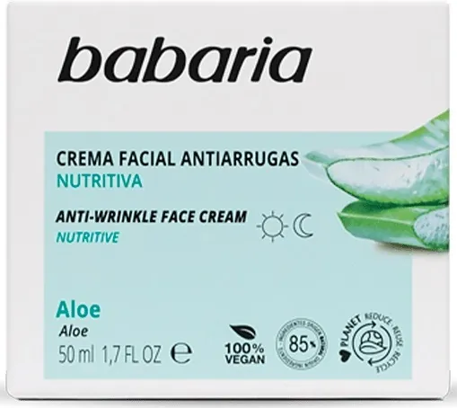 Крем для обличчя Babaria Aloe проти зморшок з алое вера, 50 мл