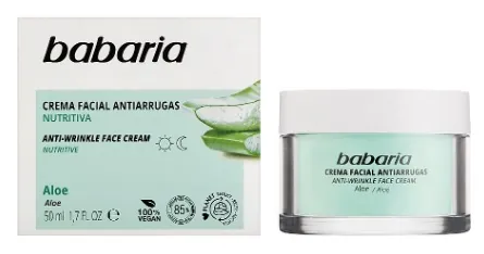 Крем для обличчя Babaria Aloe проти зморшок з алое вера, 50 мл
